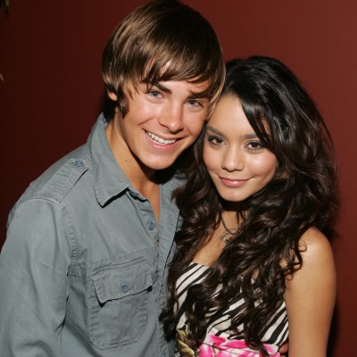 Vanessa Hudgens and her first-known boyfriend, Zac Efron.